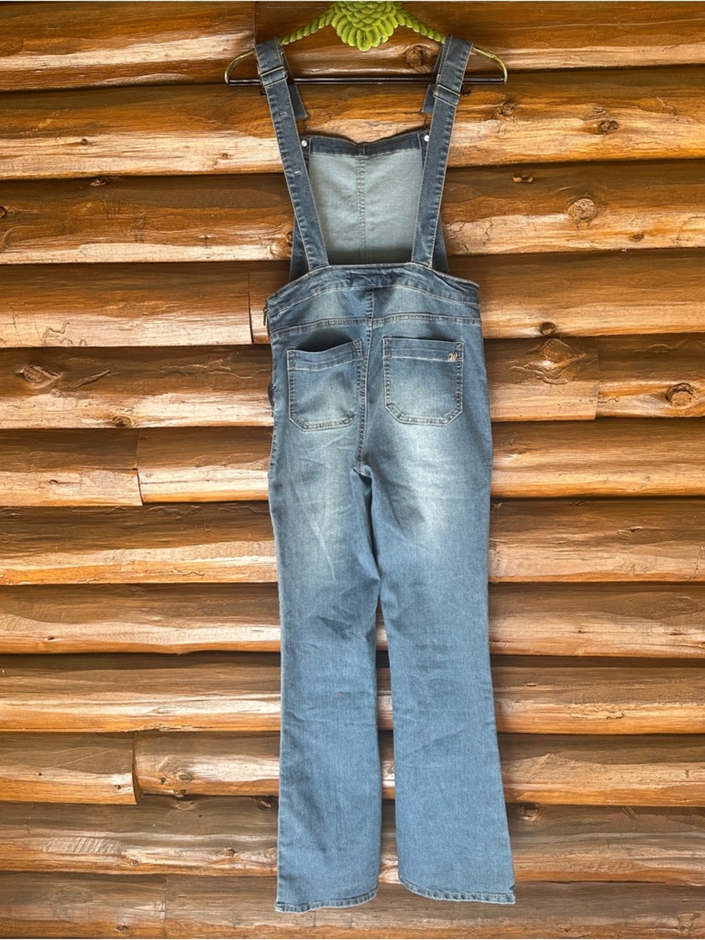 Wallflower Flare leg stretch Denim Overalls in Light Blue - Picture 7 of 11